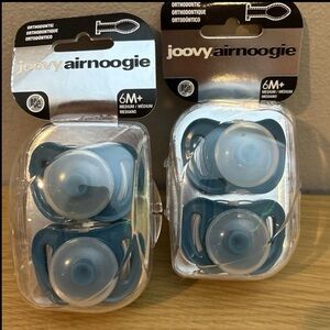 Joovy Airnoogie 6 M+ Pacifier Binky Blue Set of 4 NEW